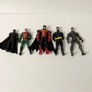 Lot of 5 Batman and Robin Superhero Action Figures Toys